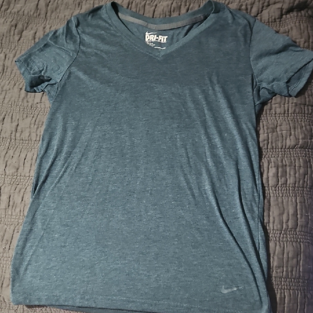 Nike Dri-FIT Teal V-Neck T-Shirt